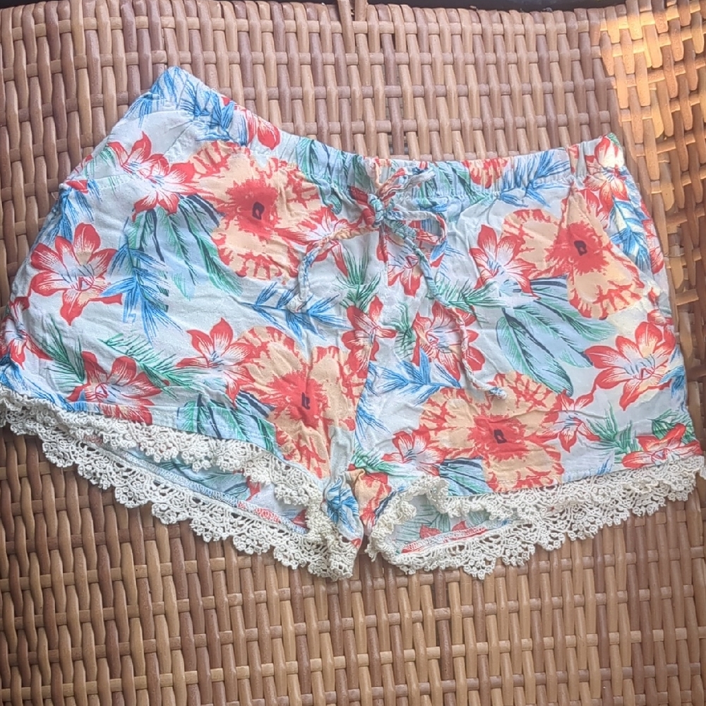No Boundaries Floral Bloomer Shorts Lace Layering